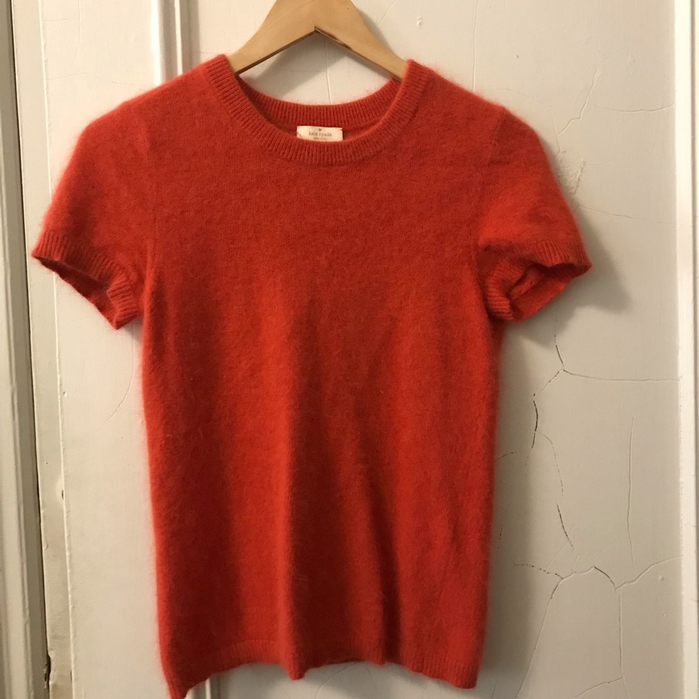 Kate Spade rabbit hair short sleeved sweater